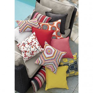 Red Sunbrella Fabric Pillows available at Crate Barrel