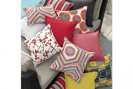 Red Sunbrella Fabric Pillows available at Crate  Barrel 