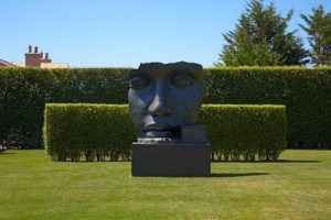 contemporary face statue