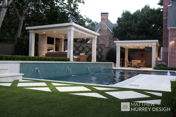 Transitional Garden Pool Cabana Golf