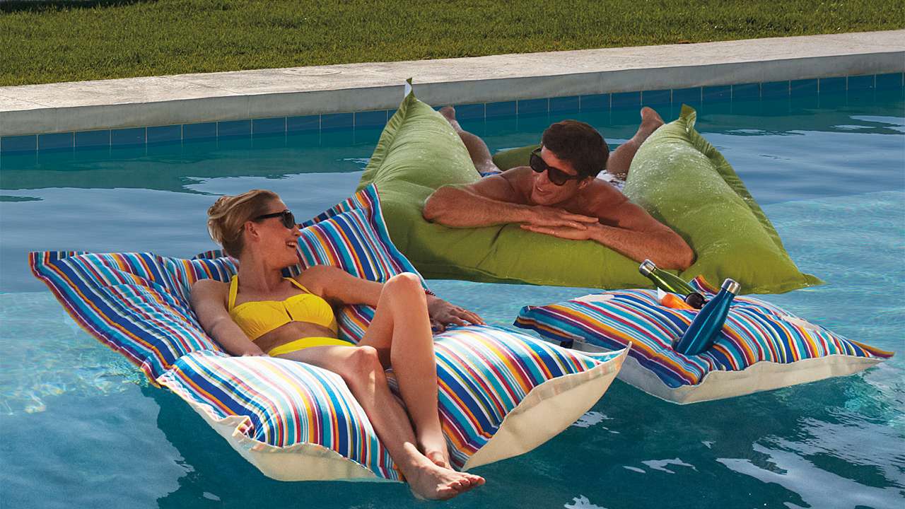 Pillow Pool Floats from Frontgate - Fourth of July Celebration Ideas