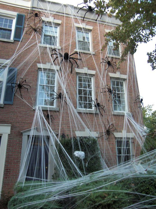 Outdoor Halloween Decor - Spiders and Webs - Apartment Therapy