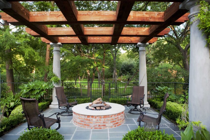 Pergola with Brick firepit